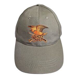 NRA National Rifle Association w/ Eagle Adjustable Baseball Cap Hat Gray Orange